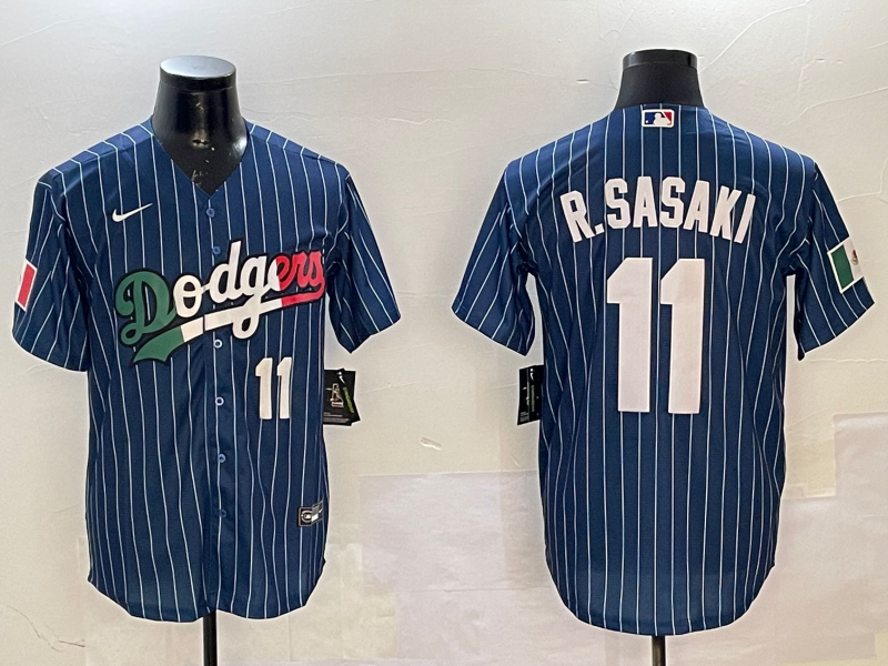 Men Los Angeles Dodgers #11 R Sasaki blue 2025 MLB nike jersey style 6